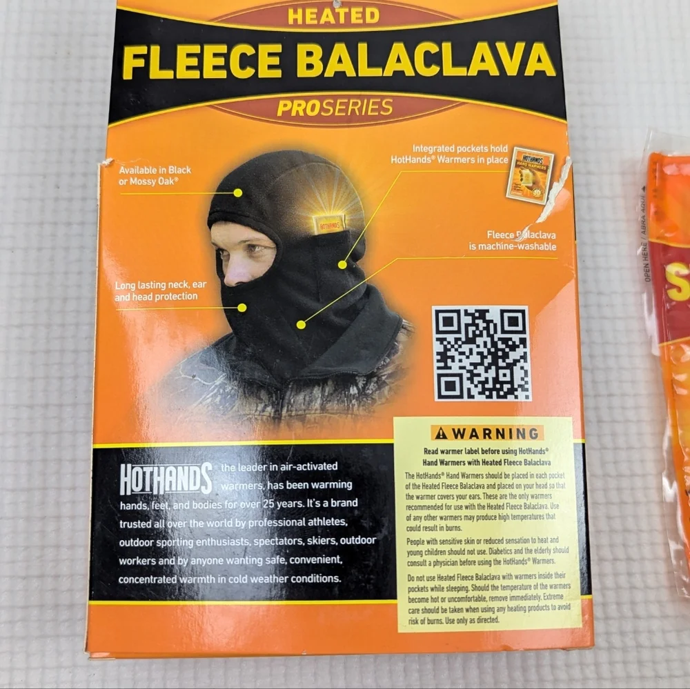 New Action Heat Heated Head Fleece Balaclava with free warmers